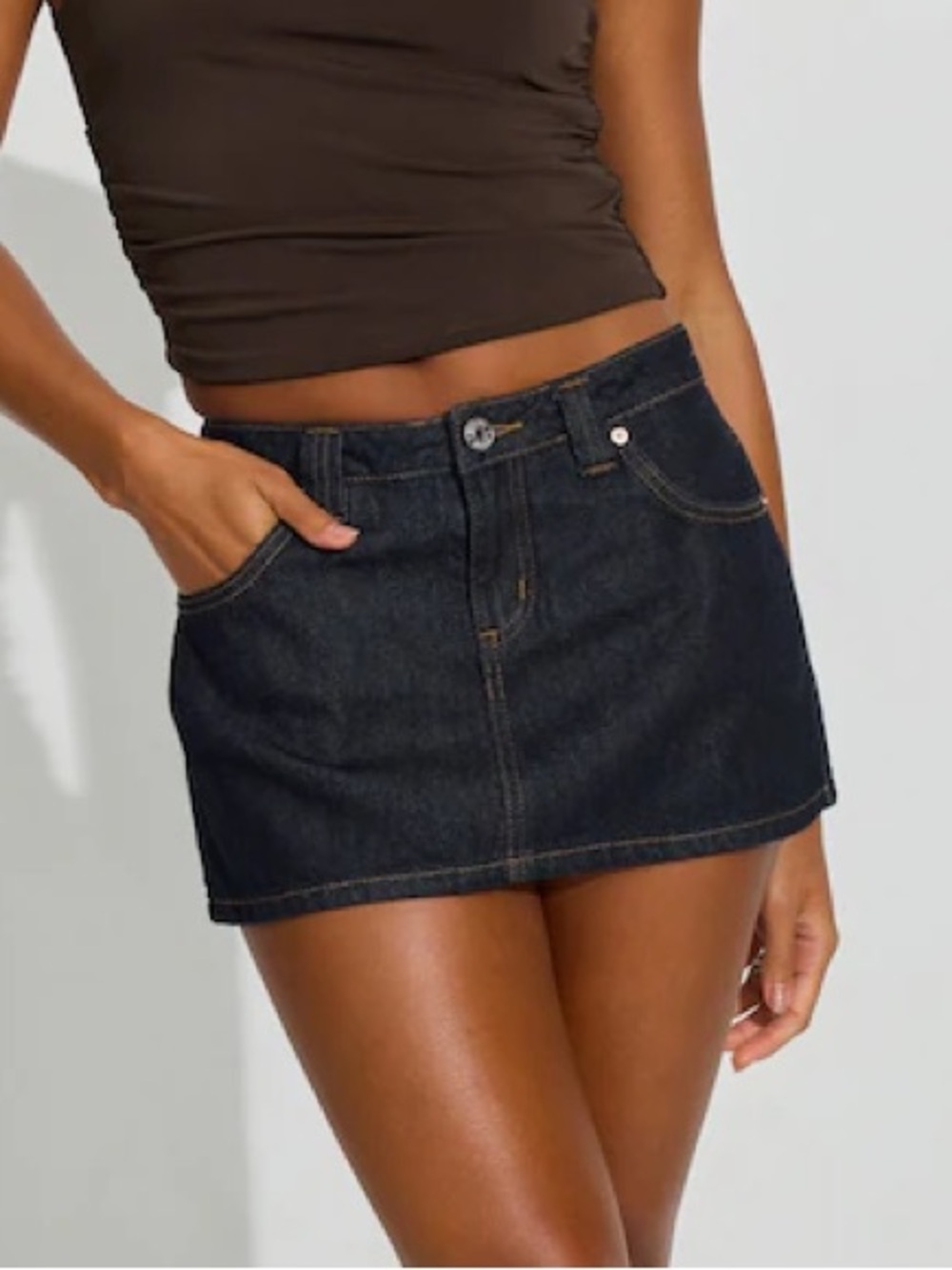 Garage Dark Blue Denim Mini Skort